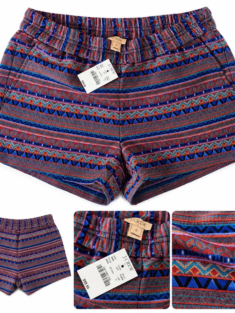 J.Crew Multicolor Elastic Waist Shorts Sz 0